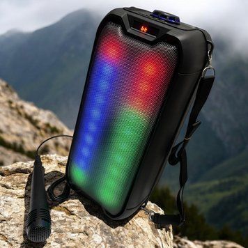 Музична акустична Bluetooth колонка ZQS-4235 з підсвічуванням та мікрофоном 221-4235 фото