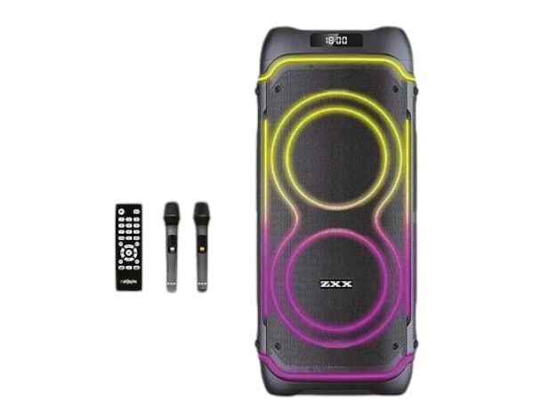 Портативная акустическая система с пультом и 2 микрофонами ZXX-5515 8" Bluetooth колонка 1000w 2200-5515 фото