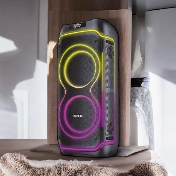 Портативная акустическая система с пультом и 2 микрофонами ZXX-5515 8" Bluetooth колонка 1000w 2200-5515 фото