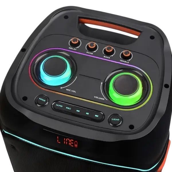 Портативная акустическая система с пультом и 2 микрофонами ZXX-5515 8" Bluetooth колонка 1000w 2200-5515 фото
