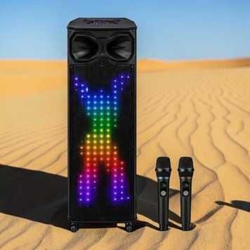 Автономная акустическая система караоке колонка TMG T8 Pro (2MIC+MP3+USB+FM+BT) 228-8 фото