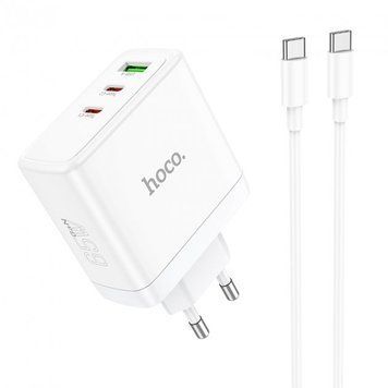Сетевое зарядное устройство Hoco N30 Glory PD65W (2Type-C/1USB) + Type-C to Type-C tru 100-N30 фото