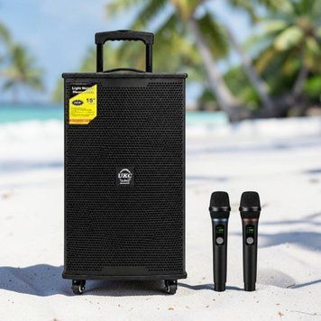 Портативная система караоке колонка с 2 микрофонами 1500Вт UKC T5 Bluetooth&nbsp; 2225-5 фото