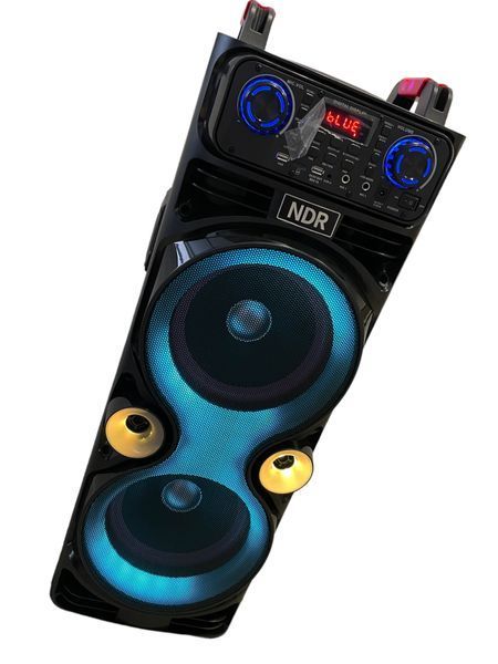 Музыкальна колонка большая на аккумуляторе с 2-ма радио микрофонами с USB/FM/Bluetooth NDR 1100 1000-1100 фото