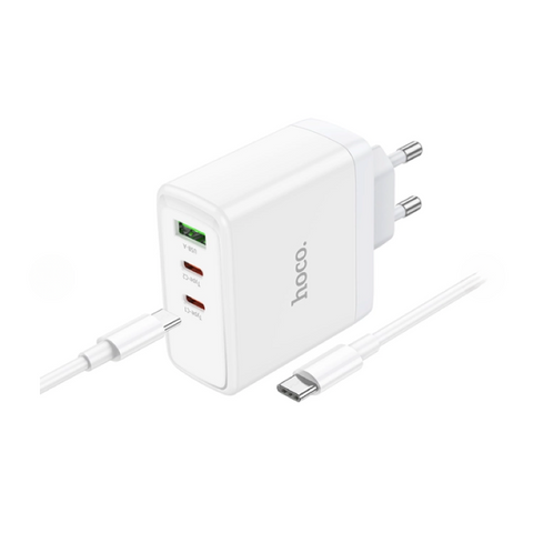 Мережевий зарядний пристрій Hoco N30 Glory PD65W (2Type-C/1USB) + Type-C to Type-C tru 100-N30 фото