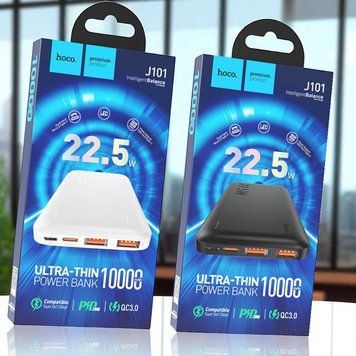 Павербанк powerbank HOCO Astute J101 10000mAh зі швидкою зарядкою PD/QC 22.5W 2USB Type-C&nbsp; 221-101 фото