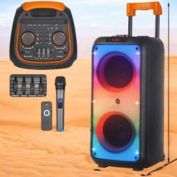 Портативная Bluetooth колонка ZXX 1095A 8' 200W с подсветкой и пультом 100-1096 фото