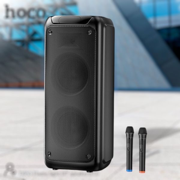 Акустична система караоке колонка HOCO &nbsp;DS53 |BT5.0, TWS, TF/USB/AUX, 40Wx2 (120W Max), 3H, 2mic, remorte| 2223-053 фото