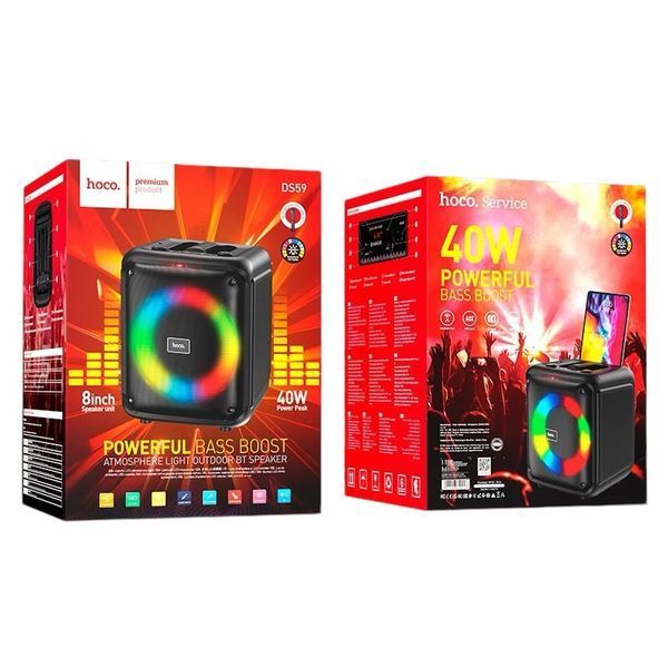 Бездротова портативна колонка Bluetooth з мікрофоном HOCO DS59 |BT5.0, TF/USB/AUX, 40W 2220-Ds59 фото
