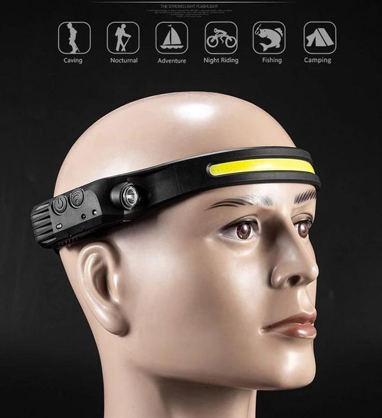 Налобный USB фонарь лента 2в1 с датчиком движения L0.350 фото
