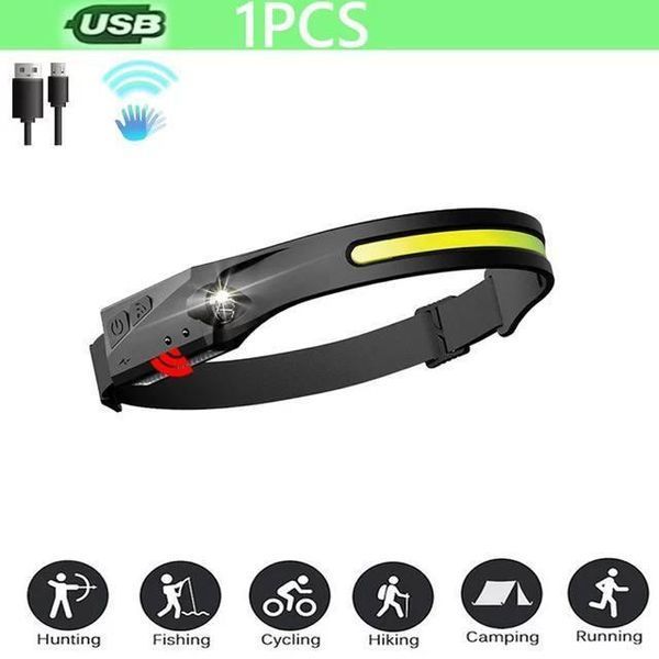 Налобный USB фонарь лента 2в1 с датчиком движения L0.350 фото