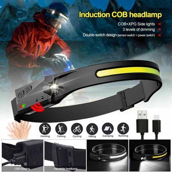 Налобный USB фонарь лента 2в1 с датчиком движения L0.350 фото