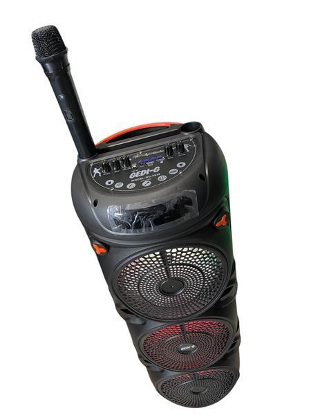 Акустическая переносная Bluetooth колонка Gedi-G GD-8838 с радио микрофоном 3х8" 60 Вт &nbsp;(609х605х855 мм)&nbsp; 2228-8838 фото