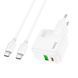 Адаптер мережевий HOCO 30w Type-C to Type-C Cable Lucky dual-port charger set C111A |1USB/1Type-C, 30W/3A, PD/QC| 2221-111 фото 4