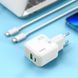 Адаптер мережевий HOCO 30w Type-C to Type-C Cable Lucky dual-port charger set C111A |1USB/1Type-C, 30W/3A, PD/QC| 2221-111 фото 5