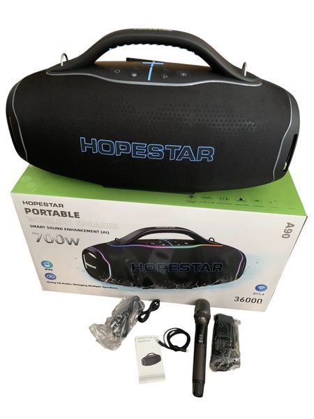Портативная колонка с караоке HOPESTAR A90 700W RGB-подсветка USB, AUX, беспроводной микрофон (625х253х348 мм) 1121-А90 фото
