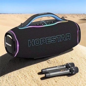 Портативная колонка с Bluetooth подключением HOPESTAR A90 Pro 700W, FM, RGB-подсветка USB, 2 беспроводных микрофона&nbsp; 2229-А90PRO фото