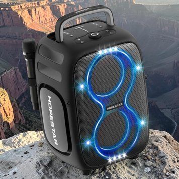 Портативна колонка з Bluetooth підключенням HOPESTAR Party One Club 650W, RGB, USB, 2 бездротових мікрофони 22212-650 фото