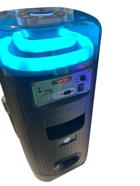Акустична переносна Bluetooth колонка Dipaoer DP-697 з радіомікрофоном 6.5" 60 Вт FM, USB, AUX, RGB&nbsp; 2225-697 фото