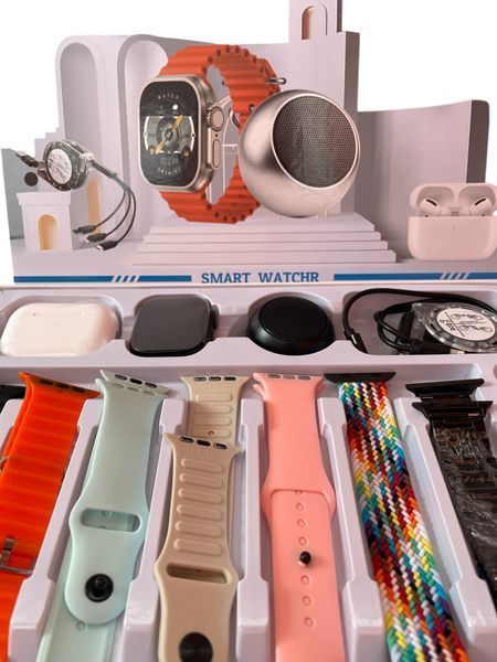 Комплект Smart watch H92 Ultra 3 набір (7+4) 7 ремінців + навушники та колонка 22220-92 фото