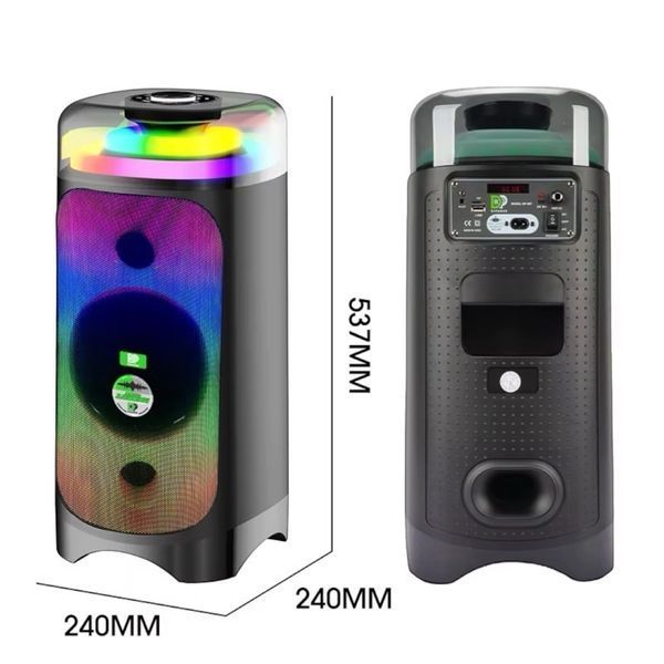 Акустична переносна Bluetooth колонка Dipaoer DP-697 з радіомікрофоном 6.5" 60 Вт FM, USB, AUX, RGB&nbsp; 2225-697 фото