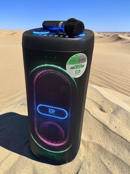 Акустична переносна Bluetooth колонка Dipaoer DP-2611 з радіомікрофоном 2х6.5" 60 Вт FM, USB, AUX, RGB&nbsp; 22211-2611 фото