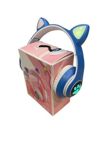 Беспроводные Наушники с кошачьими Ушками с подсветкой с MicroSD с FM-Радио Cat Ear STN-28 100-S28 фото