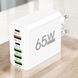 Зарядний пристрій живлення Блок живлення 65W 4 USB + 2 Type-C Швидка зарядка 2200-1766 фото 5