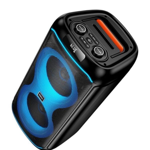 Потужна портативна акустична система караоке колонка HOCO &nbsp;RGB BT speaker with single microphone DS74 | BT5.0, FM/USB/AUX/TF, 40W 222274-74 фото