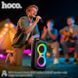 Потужна портативна акустична система караоке колонка HOCO &nbsp;RGB BT speaker with single microphone DS74 | BT5.0, FM/USB/AUX/TF, 40W 222274-74 фото 8