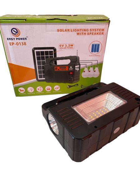 Сонячна станція для зарядки та освітлення, Power Bank, радіо, bluetooth EP0138 2200-0138 фото