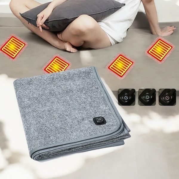 Електроковдра на USB від Power Bank 160*80 см на 3 режими підігріву Електропростирадло від павербанка 2022-160 фото