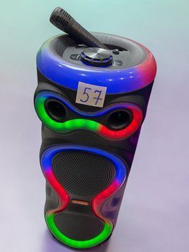 Портативная беспроводная &nbsp;караоке Bluetooth колонка MS-2057BT-W с микрофоном FM-радио с RGB подсветкой 2221-2057 фото