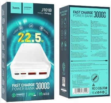 Повербанк hoco J101B 30000 mAh с быстрой зарядкой внешний аккумулятор 22.5W Power bank 100-J101B фото