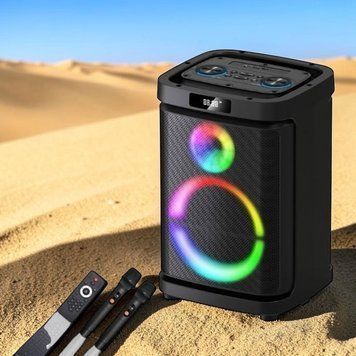 Акустическая переносная караоке колонка Bluetooth колонка Gedi-G GD-1019 с 2 радио микрофонами 10" 2224-1019 фото